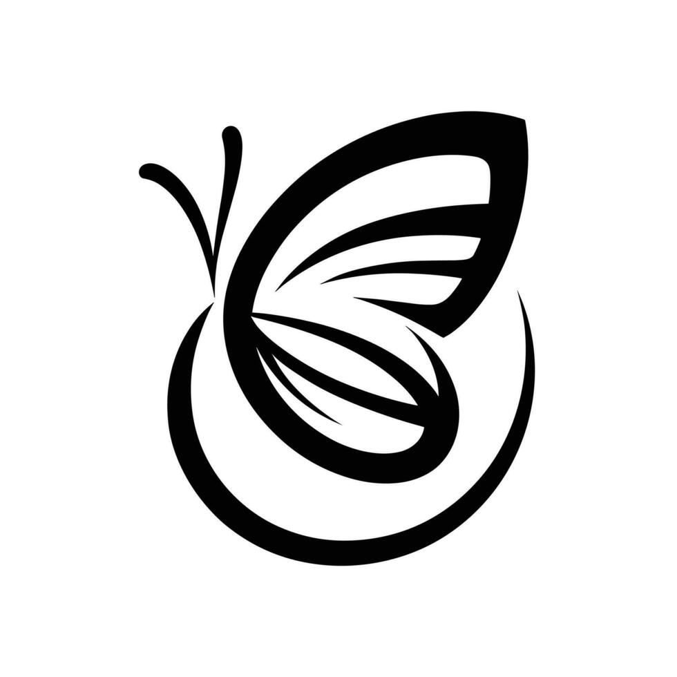 Schmetterling Silhouette Symbol. Clip Art Bild isoliert auf Weiß Hintergrund vektor