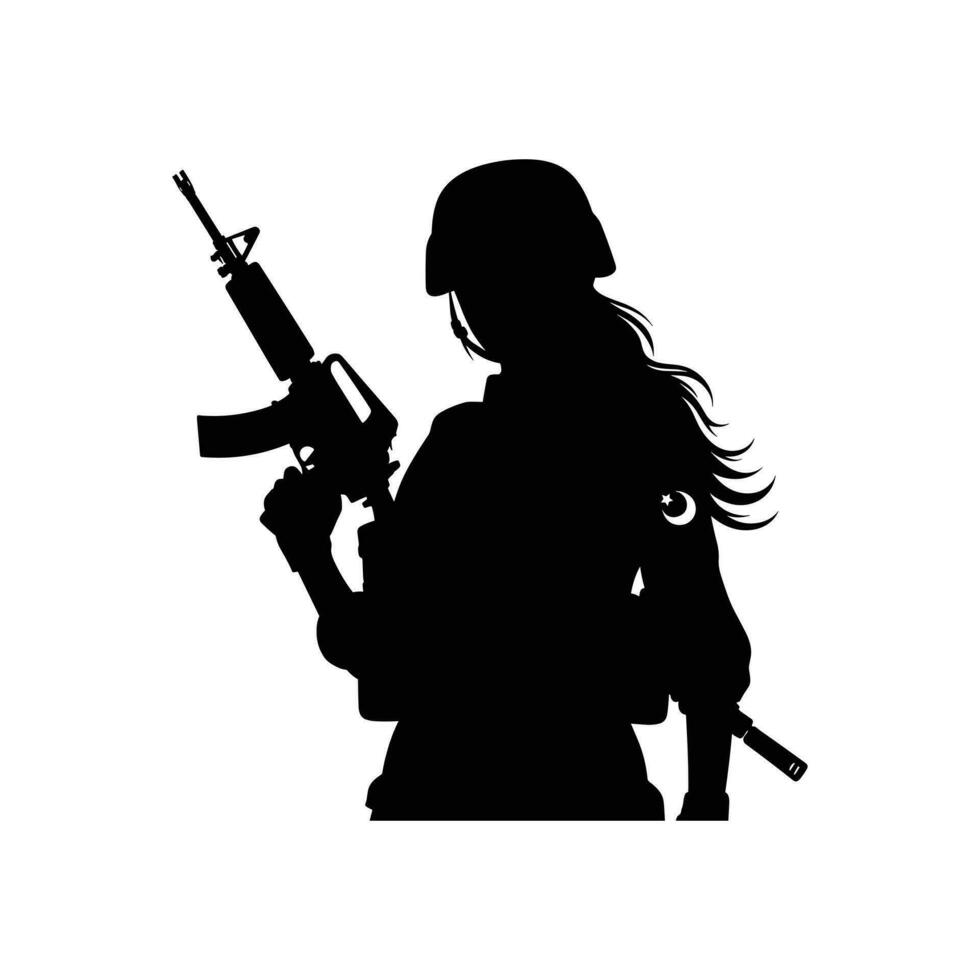 Silhouette von ein pakistanisch Soldat, Verteidigung Tag, Unabhängigkeit Tag, Pakistan Tag Konzept vektor