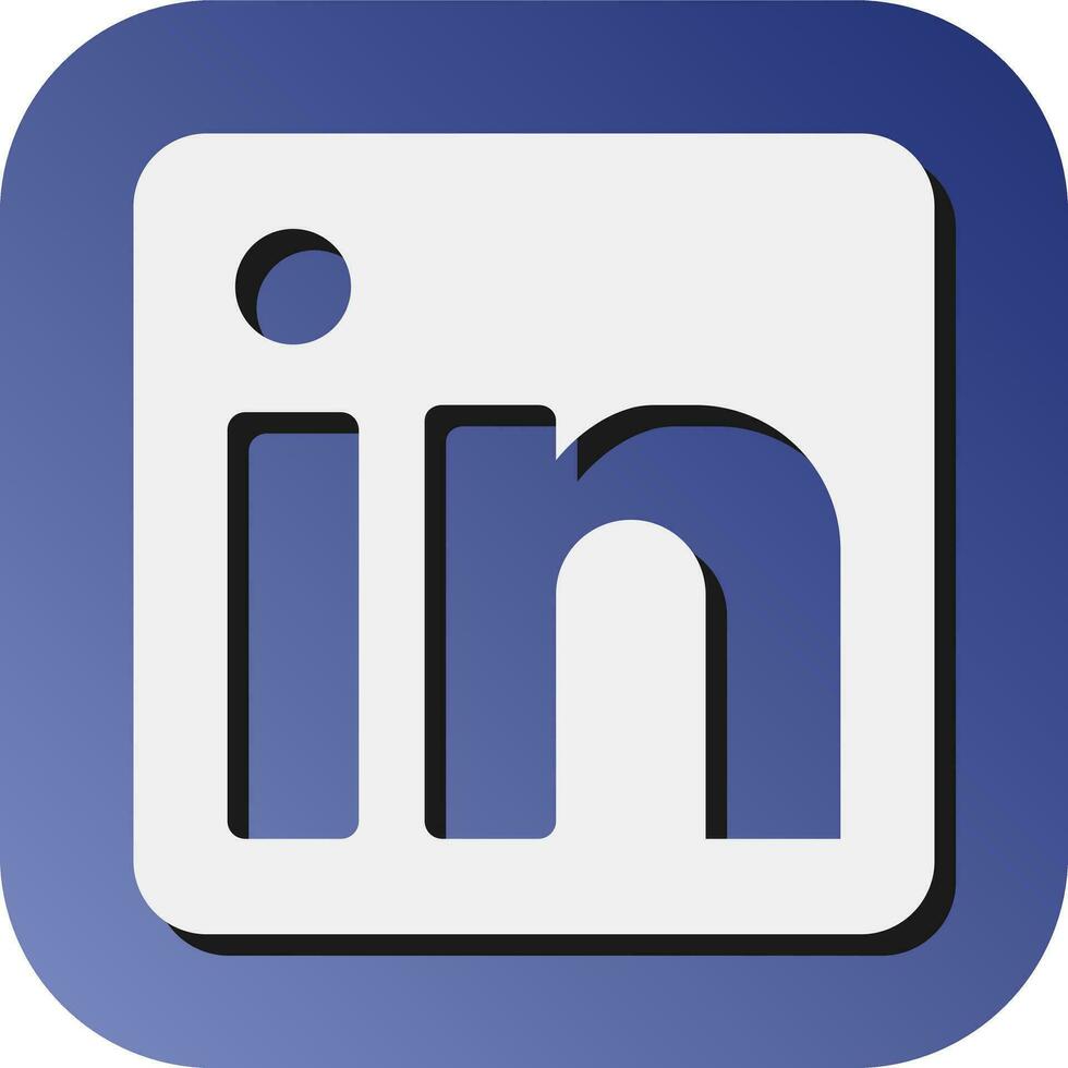 Linkedin Vektor Glyphe Gradient Hintergrund Symbol zum persönlich und kommerziell verwenden.