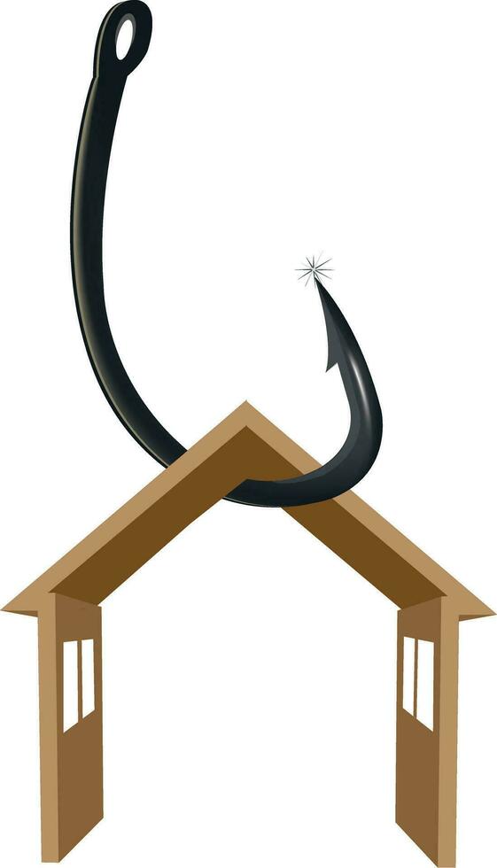 symbol hus hängande på de krok jag kärlek de hus- vektor