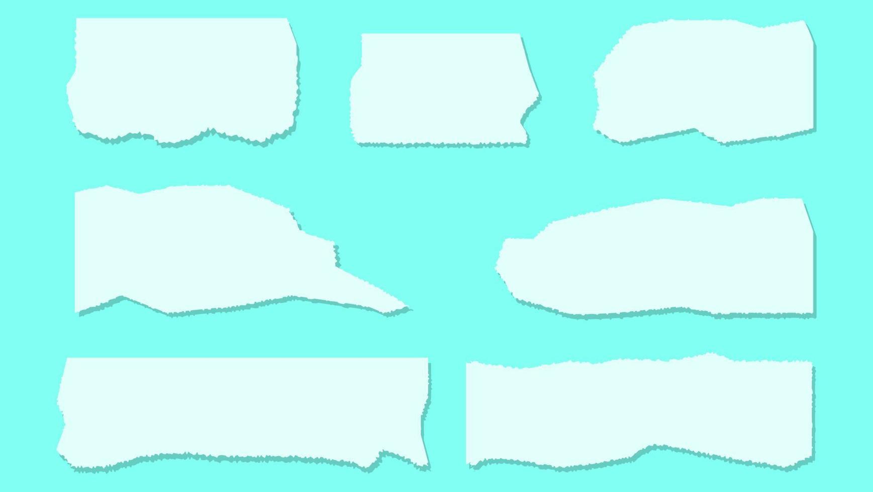 Satz verschiedene Formen leeres weißes Papier zerrissene Rahmenentwurfsschablone vektor