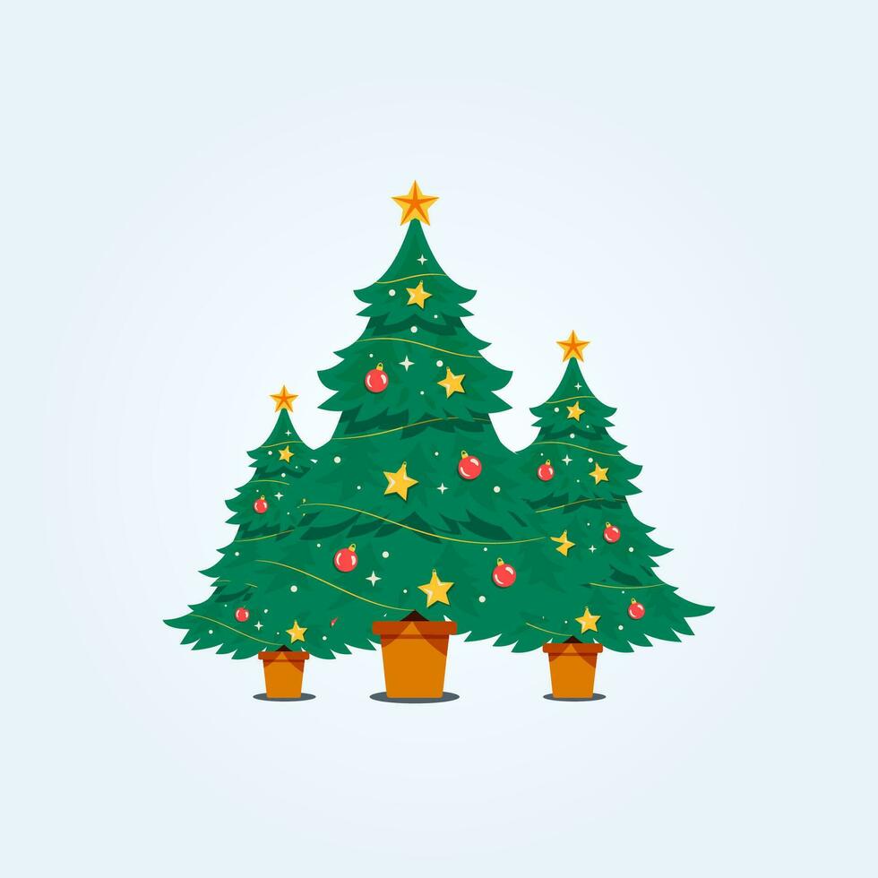Weihnachten dekorativ Weihnachten Baum Logo Design Symbol Element Vektor fröhlich Weihnachten