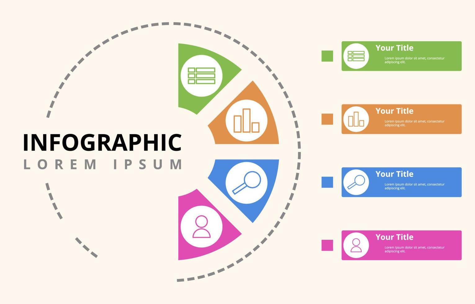 cirkel kreativa diagram affärsplan koncept infographic element mall vektor