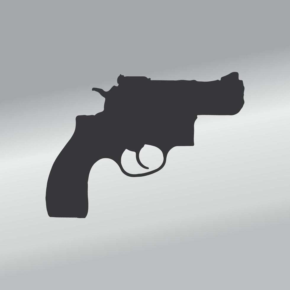 pistol revolver siluett platt vektor illustration