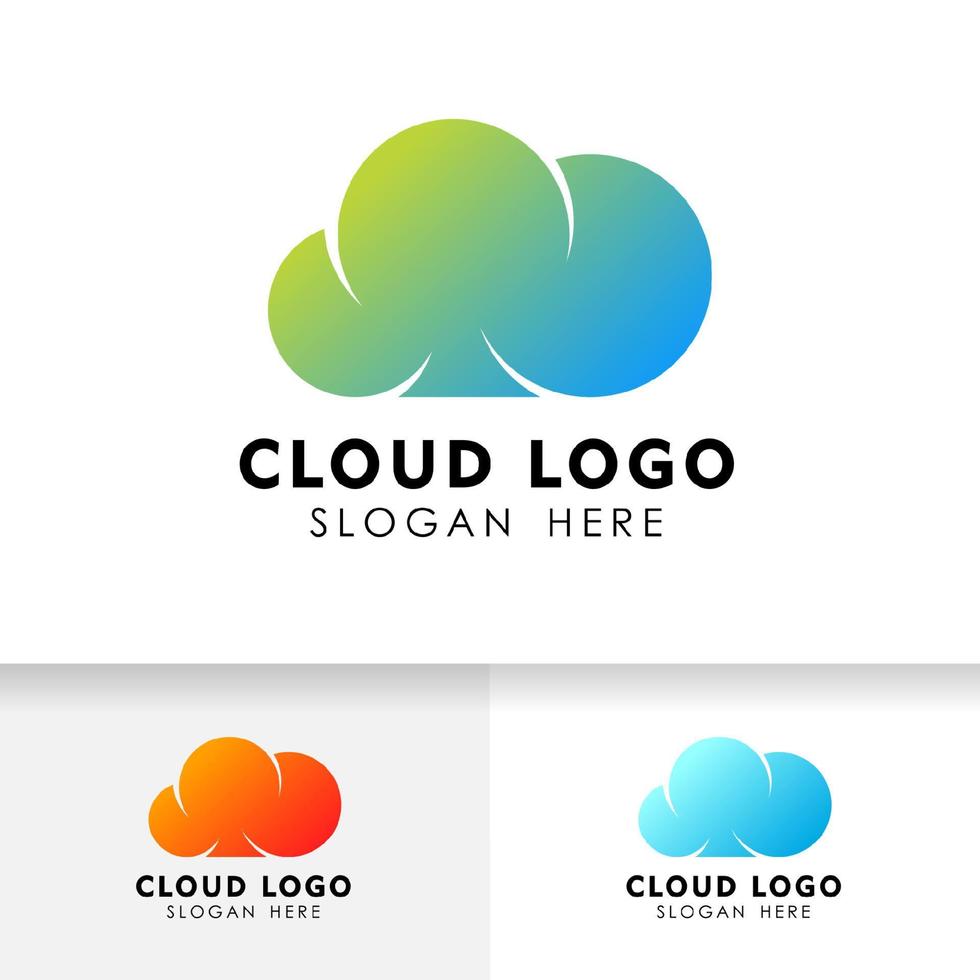 Cloud-Logo-Design-Vorlage-Vektor-Symbol. Cloud-Tech-Logo. vektor