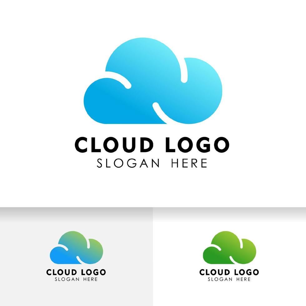 Cloud-Logo-Design-Vorlage-Vektor-Symbol. Cloud-Tech-Logo. vektor