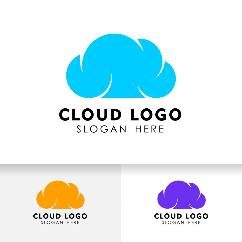 Cloud-Logo-Design-Vorlage-Vektor-Symbol. Cloud-Tech-Logo. vektor