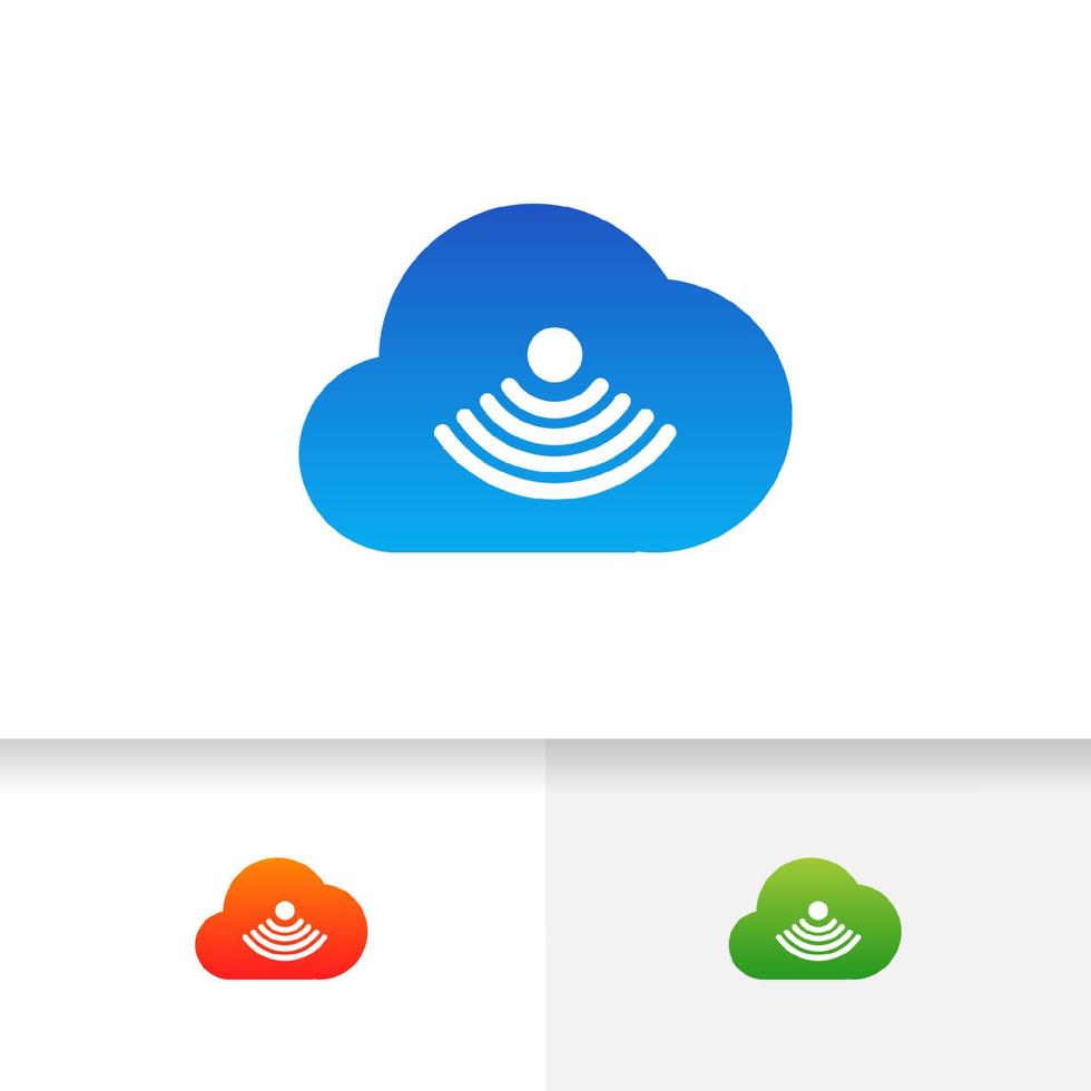 Wireless Cloud-Logo-Design-Vektor-Symbol. Cloud-Tech-Logo-Design. vektor