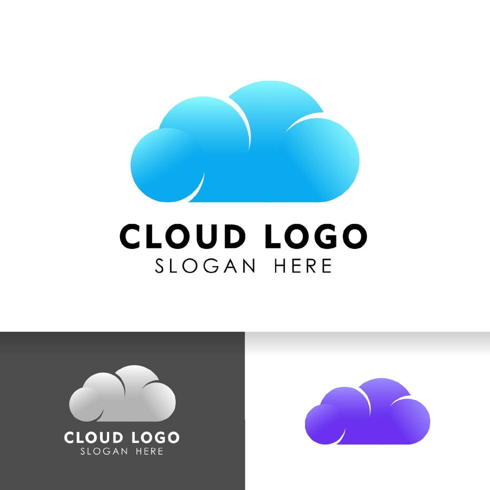 moln logotyp design mall vektor ikon symbol.