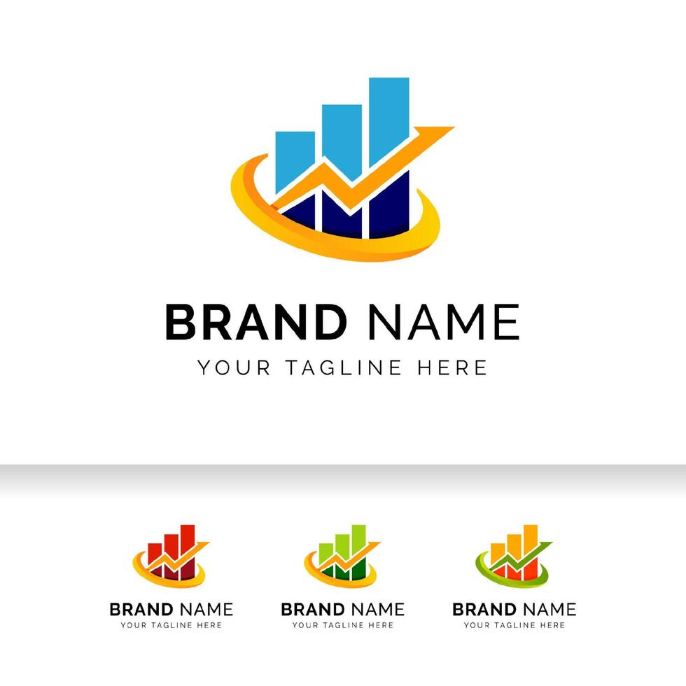 Wachstum Pfeil Business Logo Vorlage. Logo für den Marktstatistikbericht. vektor