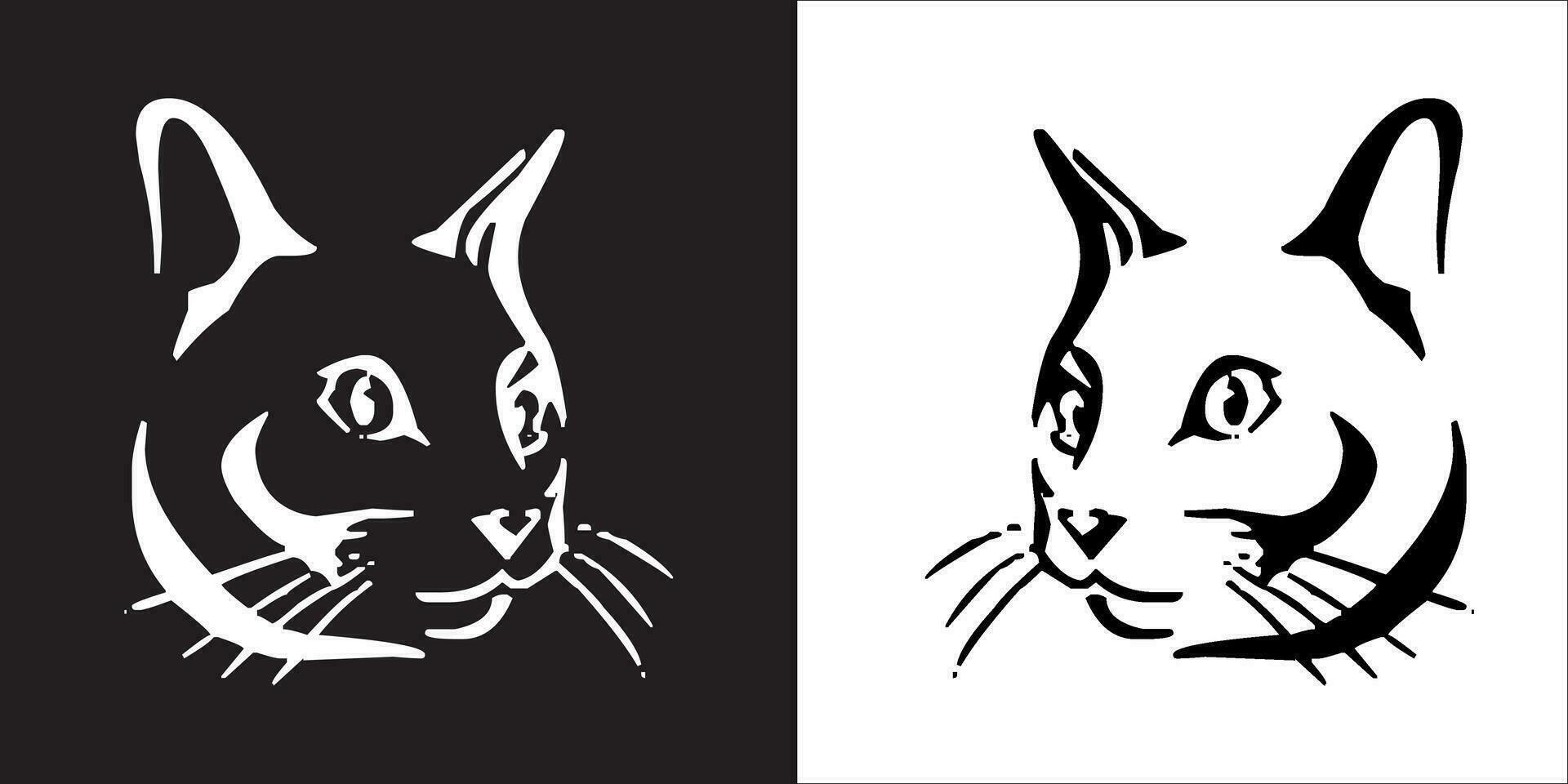 Illustration Vektor Grafik von Katze Gesicht Symbol