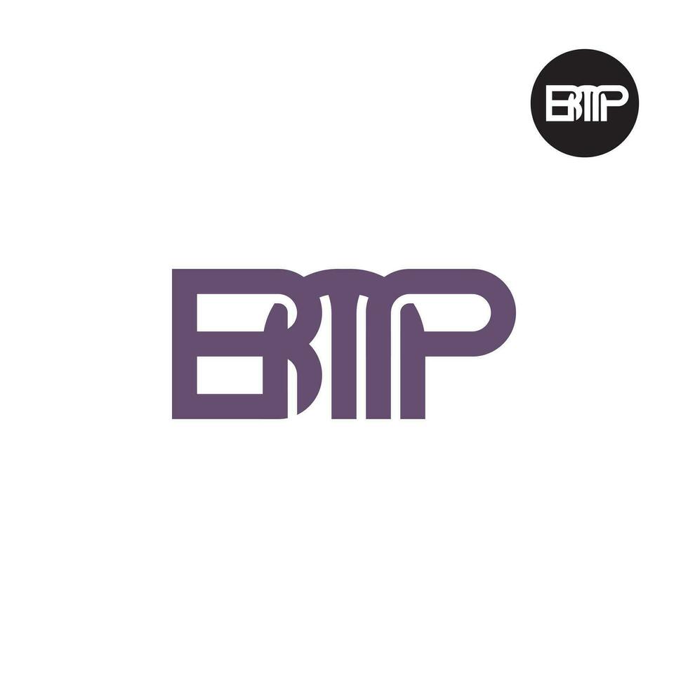 Brief bmp Monogramm Logo Design vektor