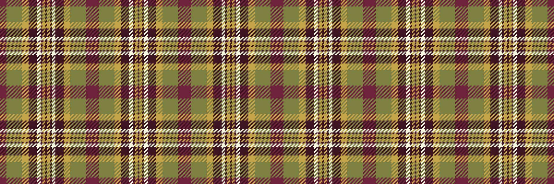 druckt prüfen Textil- Vektor, Gingham nahtlos Stoff Textur. Nein Menschen Plaid Hintergrund Muster Tartan im Gelb und dunkel Farben. vektor