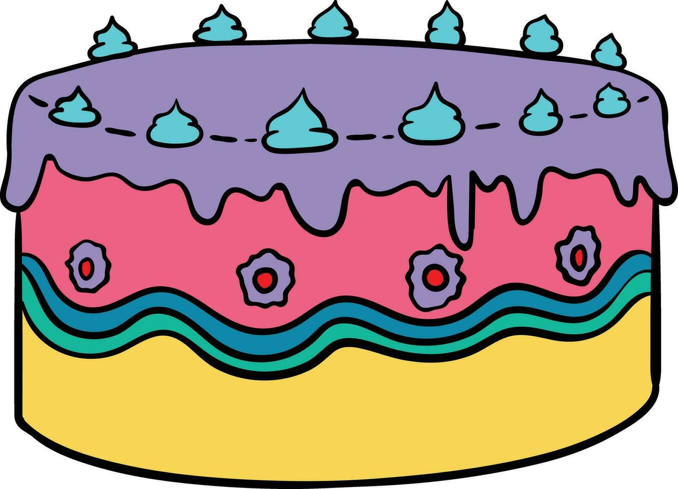 Geburtstag Kuchen mit Kerzen Kuchen Symbol. Symbol von das Urlaub, Geburtstag. festlich Kuchen mit ein Kerze. isoliert Vektor Illustration.Grafik, lecker, Sammlung, Glasur, realistisch, Süssigkeit, Ballon, Wohnung.