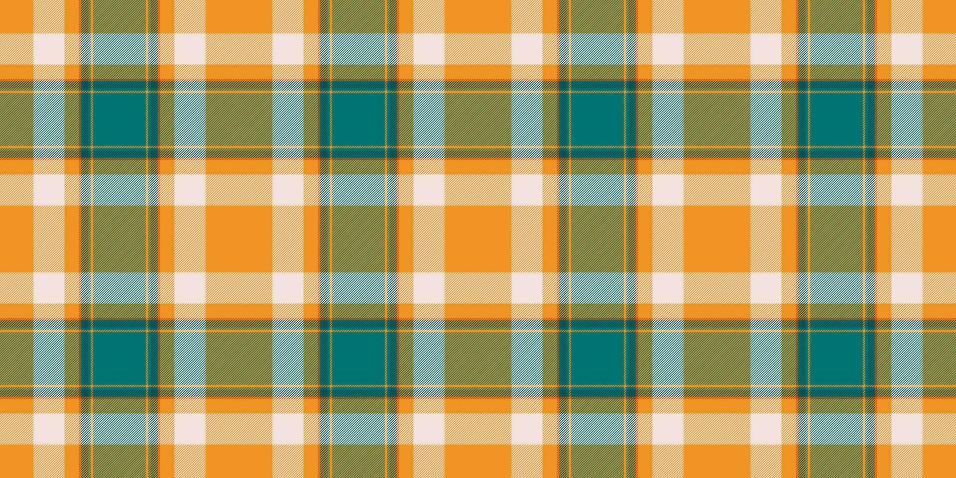 internet sömlös pläd mönster, plagg textil- vektor bakgrund. pastell textur tartan kolla upp tyg i morot orange och cyan färger.