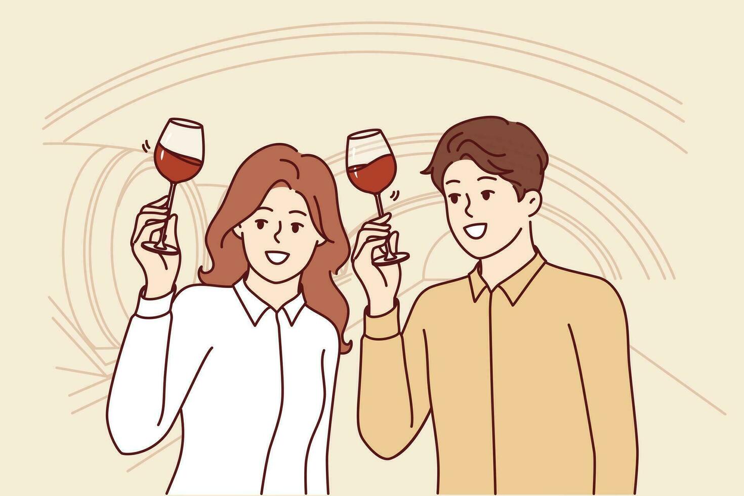 par står i källare av vintillverkare och smakar röd vin lagrat i trä- fat vektor