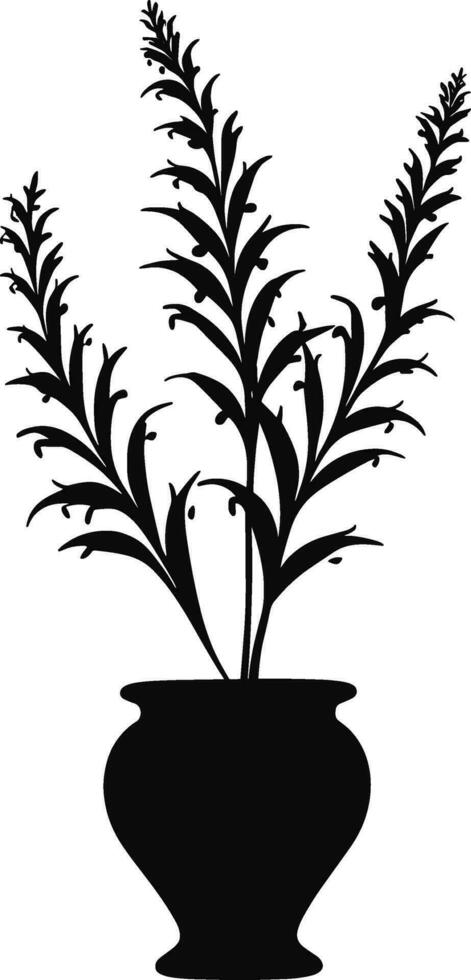 Silhouette eingetopft Pflanzen Symbol, Zeichen zum Handy, Mobiltelefon Konzept und Netz Design. Vektor Illustration. ai generiert Illustration.