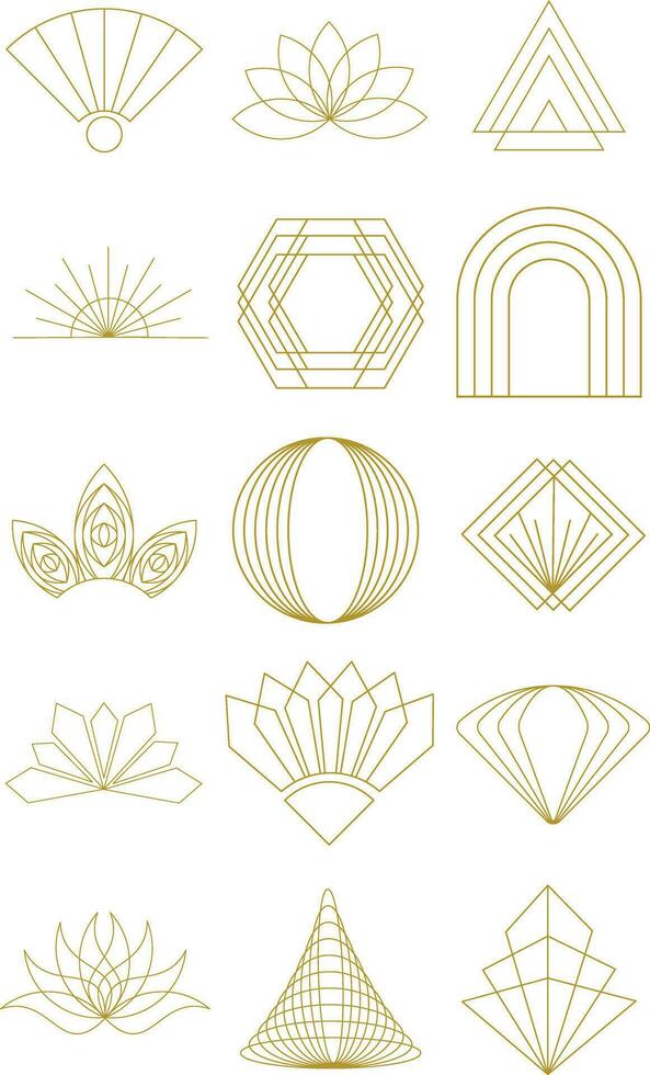 guld elegant logotyp element uppsättning vektor