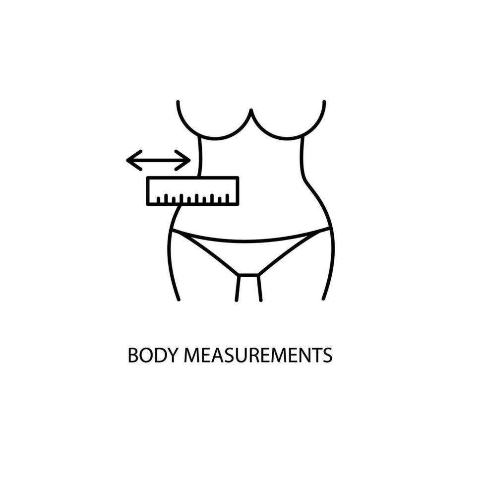 Körper Messungen Konzept Linie Symbol. einfach Element Illustration. Körper Messungen Konzept Gliederung Symbol Design. vektor