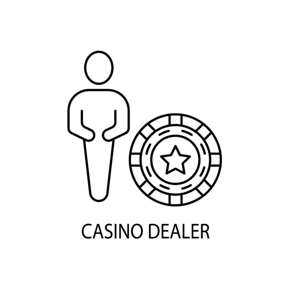kasino -handlare begrepp linje ikon. enkel element illustration. kasino -handlare begrepp översikt symbol design. vektor