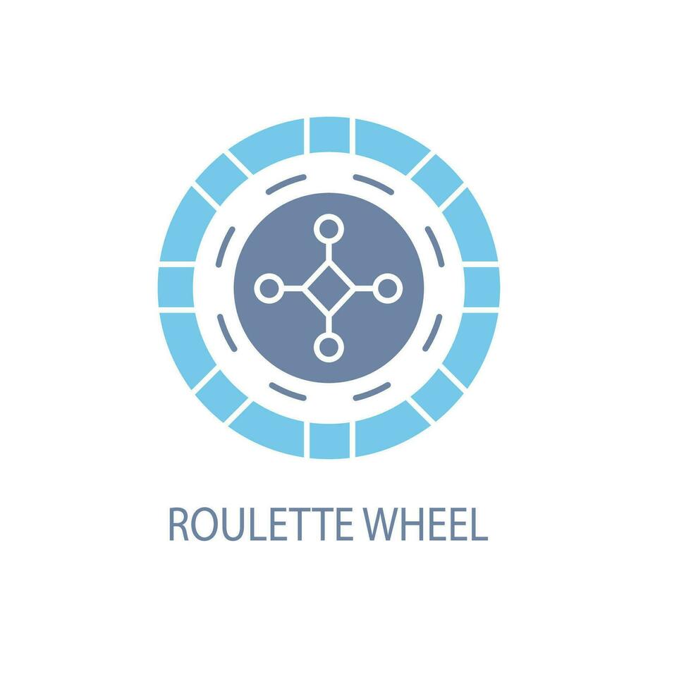 Roulette Rad Konzept Linie Symbol. einfach Element Illustration. Roulette Rad Konzept Gliederung Symbol Design. vektor