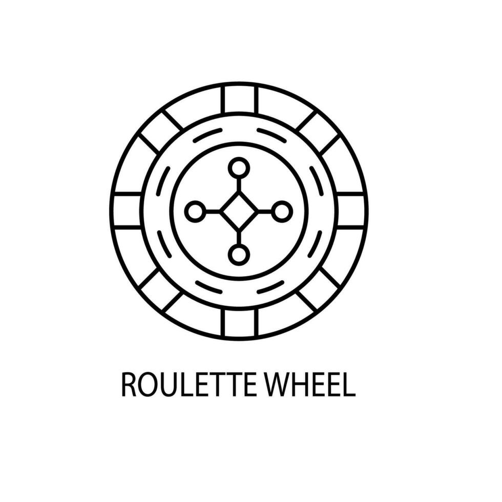 roulett hjul begrepp linje ikon. enkel element illustration. roulett hjul begrepp översikt symbol design. vektor