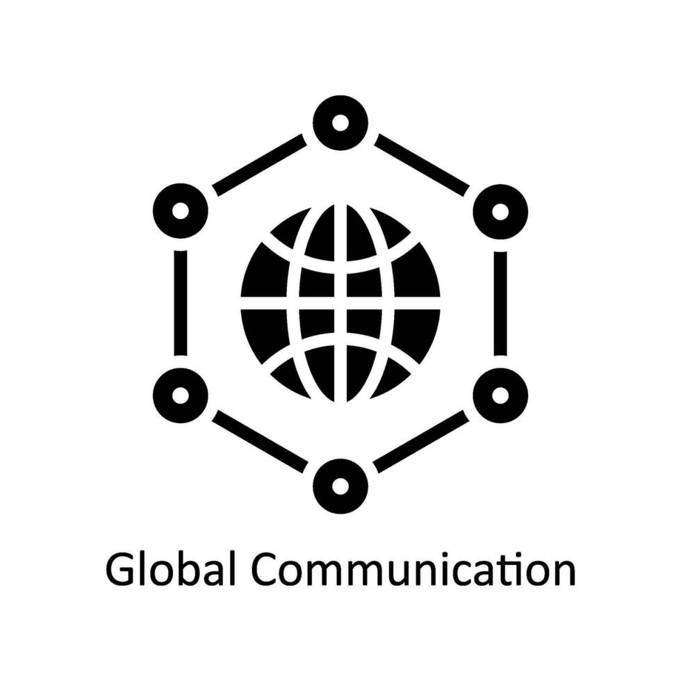 global kommunikation vektor fast ikon design illustration. företag och förvaltning symbol på vit bakgrund eps 10 fil