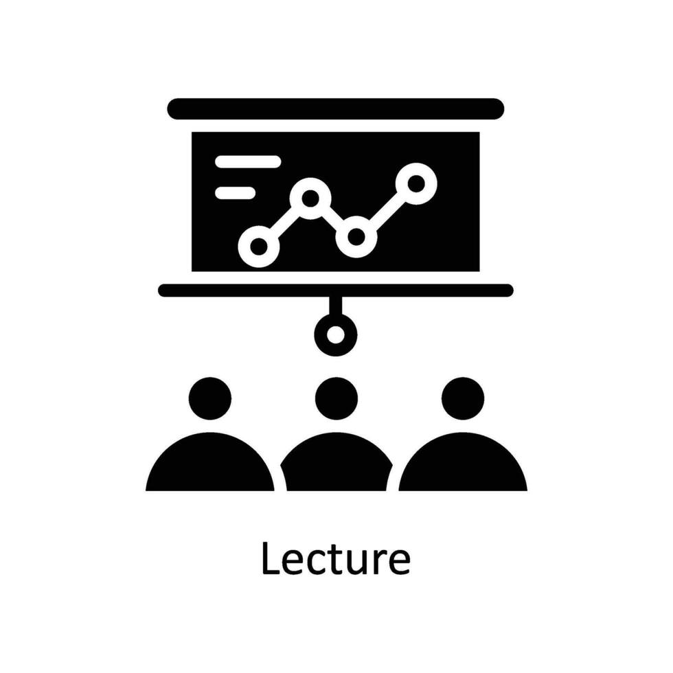 Vorlesung Vektor solide Symbol Design Illustration. Geschäft und Verwaltung Symbol auf Weiß Hintergrund eps 10 Datei