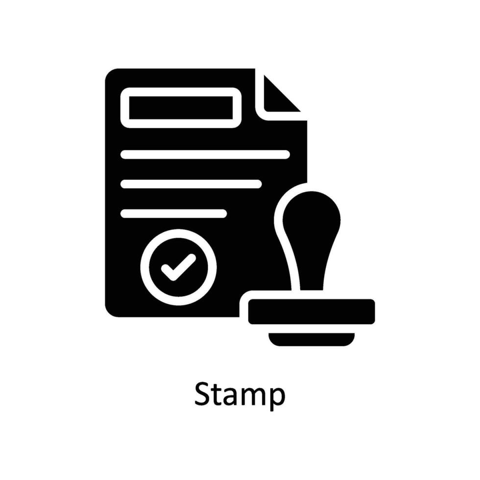 Briefmarke Vektor solide Symbol Design Illustration. Geschäft und Verwaltung Symbol auf Weiß Hintergrund eps 10 Datei