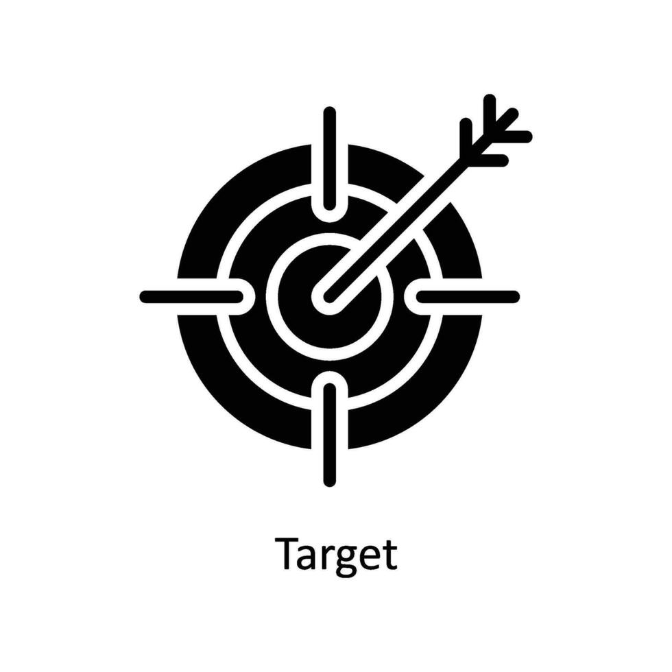 Ziel Vektor solide Symbol Design Illustration. Geschäft und Verwaltung Symbol auf Weiß Hintergrund eps 10 Datei