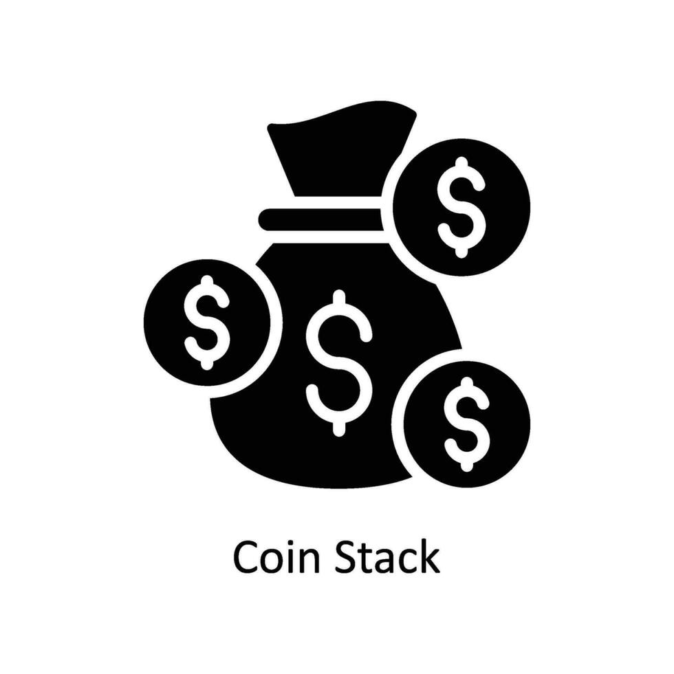 mynt stack vektor fast ikon design illustration. företag och förvaltning symbol på vit bakgrund eps 10 fil