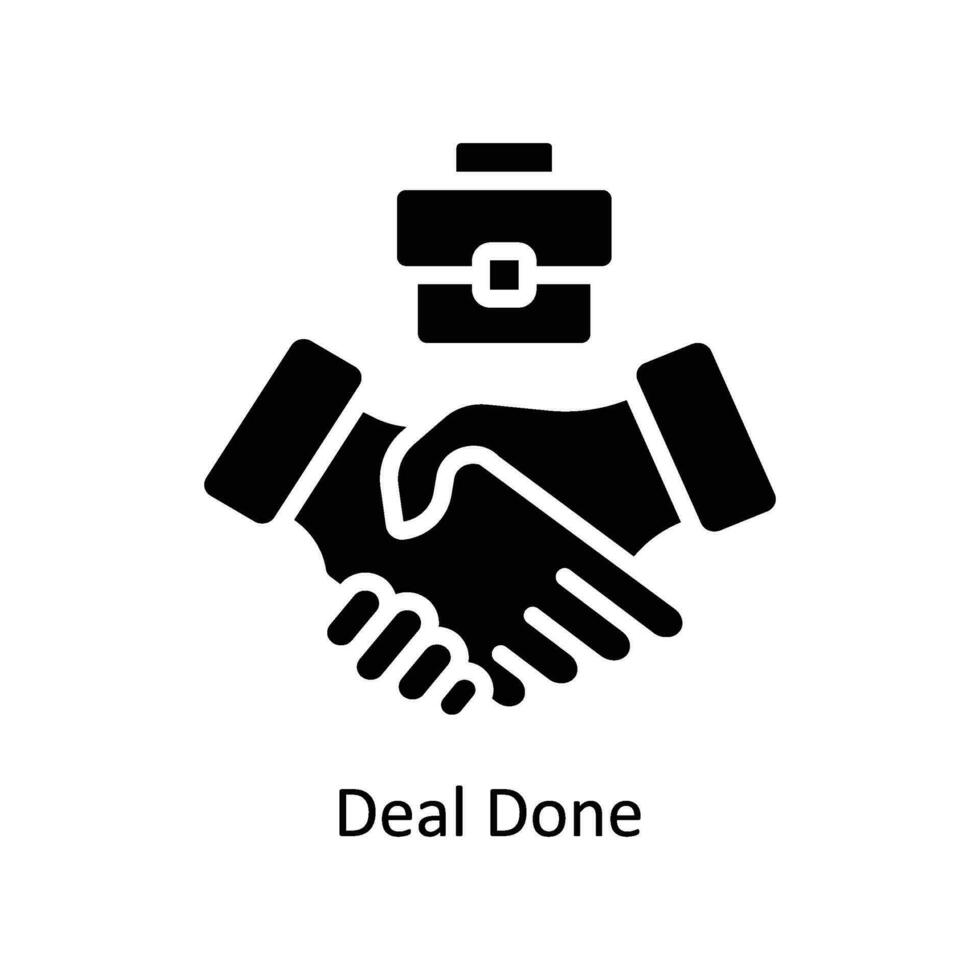 Deal erledigt Vektor solide Symbol Design Illustration. Geschäft und Verwaltung Symbol auf Weiß Hintergrund eps 10 Datei