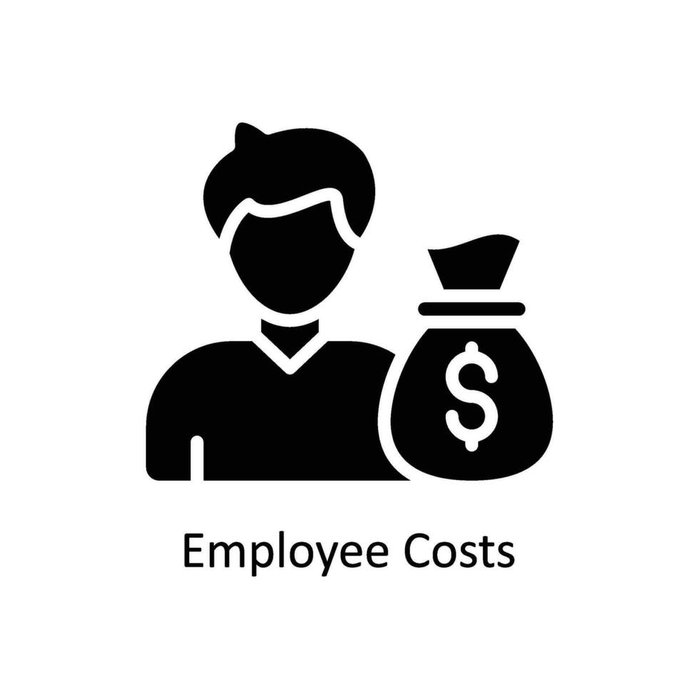 Mitarbeiter Kosten Vektor solide Symbol Design Illustration. Geschäft und Verwaltung Symbol auf Weiß Hintergrund eps 10 Datei