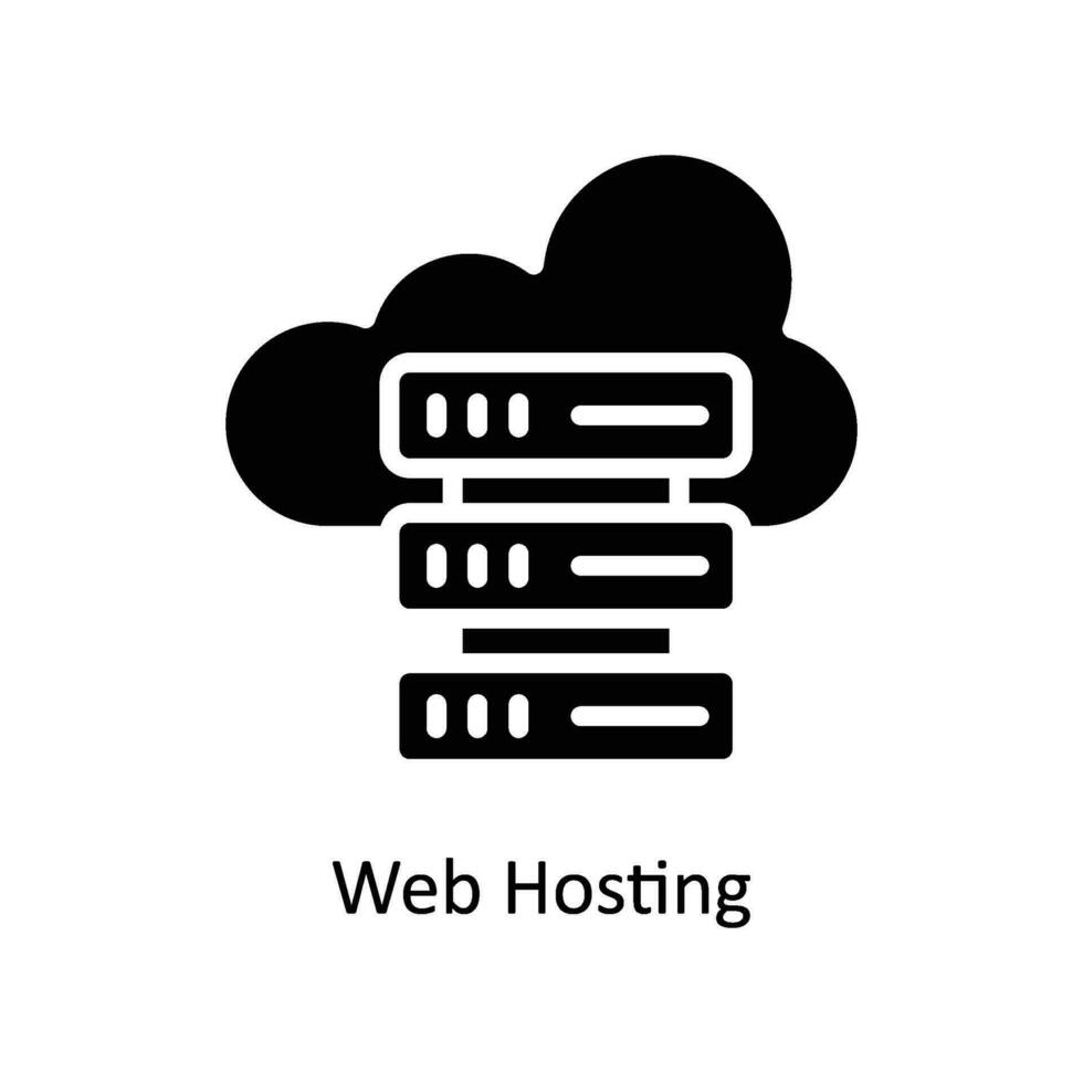 Netz Hosting Vektor solide Symbol Design Illustration. Geschäft und Verwaltung Symbol auf Weiß Hintergrund eps 10 Datei