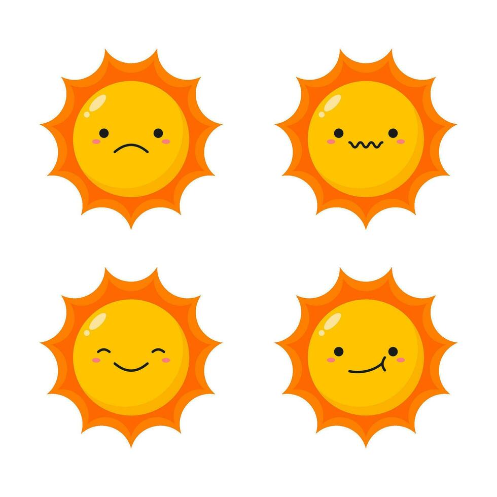 platt illustration av söt Sol tecknad serie på isolerat bakgrund vektor