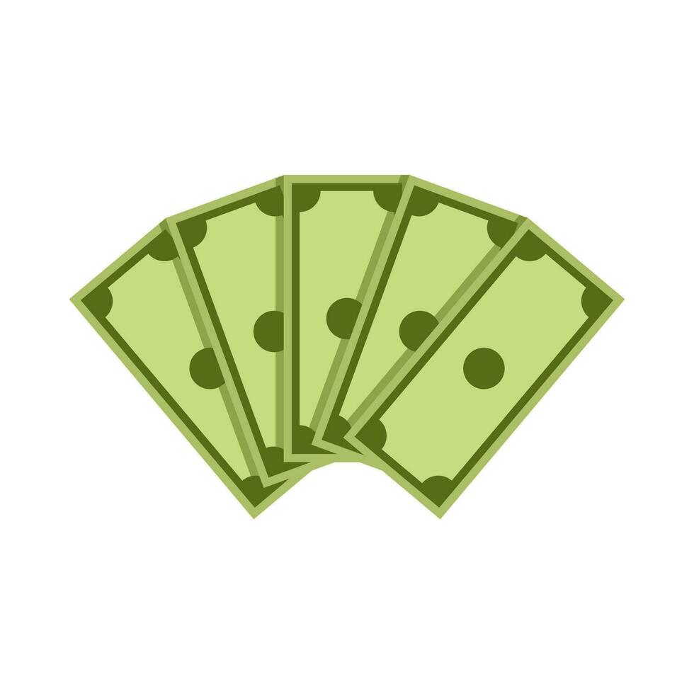 platt illustration av pengar på isolerat bakgrund vektor
