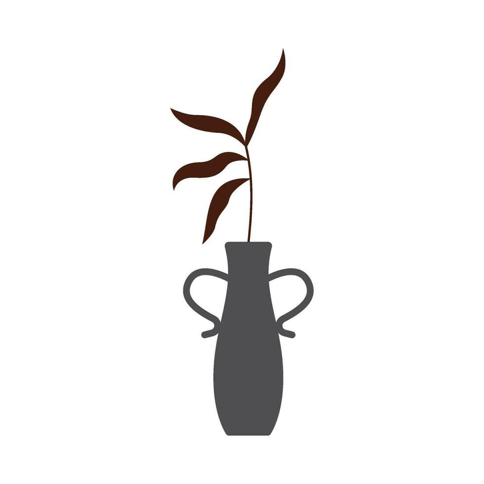 platt illustration av boho stil krukväxter på isolerat bakgrund vektor