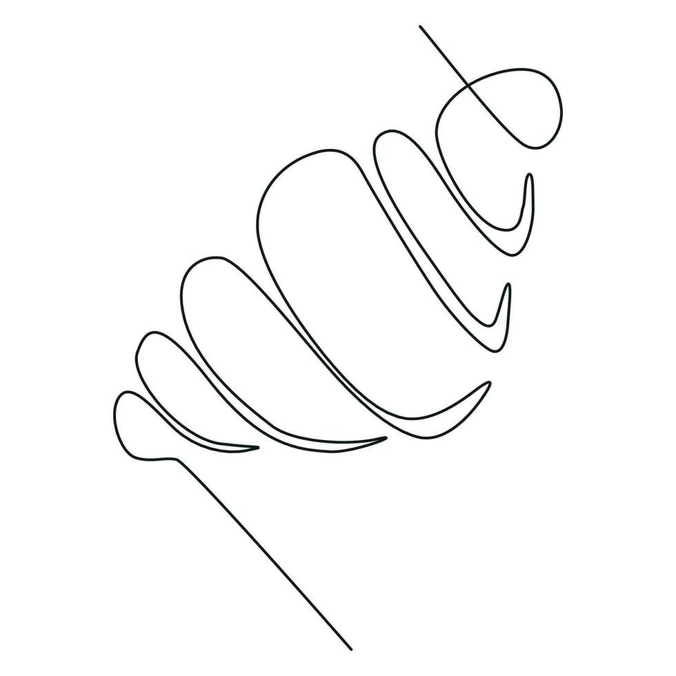 kontinuerlig ett linje teckning av croissant. redigerbar stroke. vektor illustration