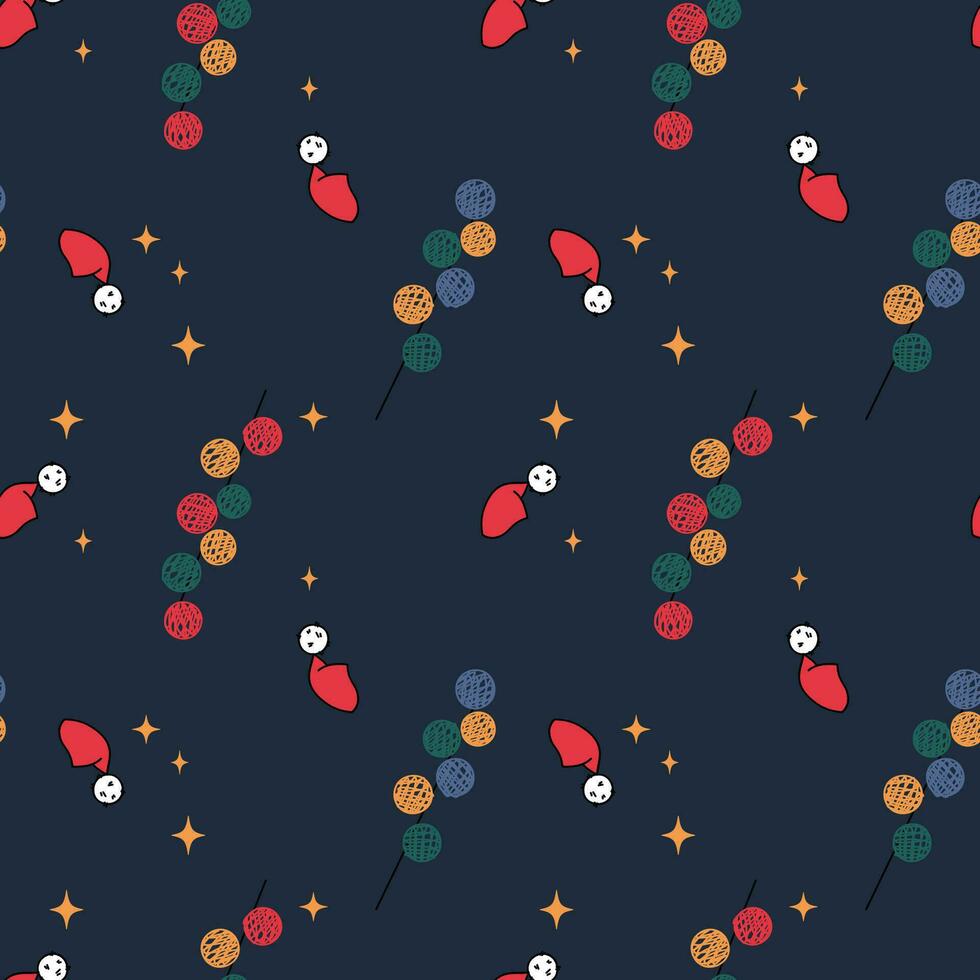 de jul mönster med element - jul träd, gåvor, stjärnor, snöflingor, och ornament. de ritad för hand element. sömlös mönster för omslag papper, textil- grafik, och bakgrund mönster. vektor