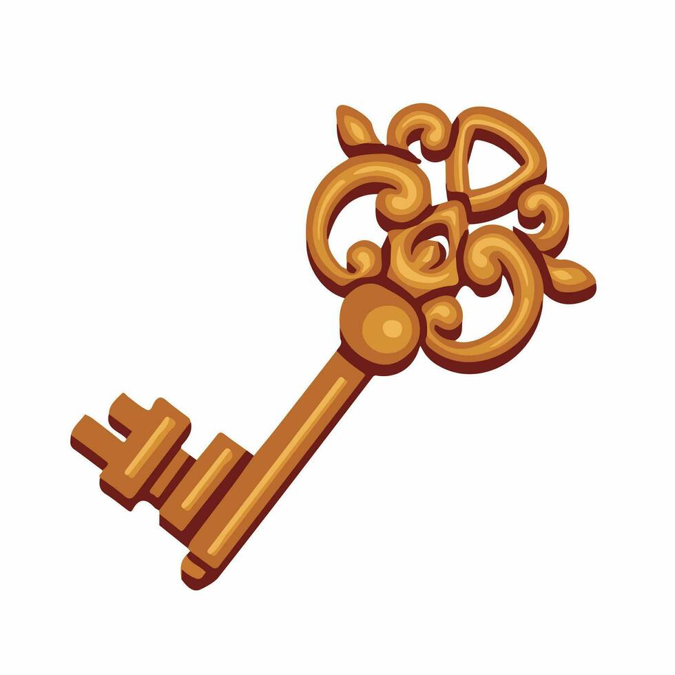 saga gyllene dörr nyckel, skydd, vektor illustration eps10