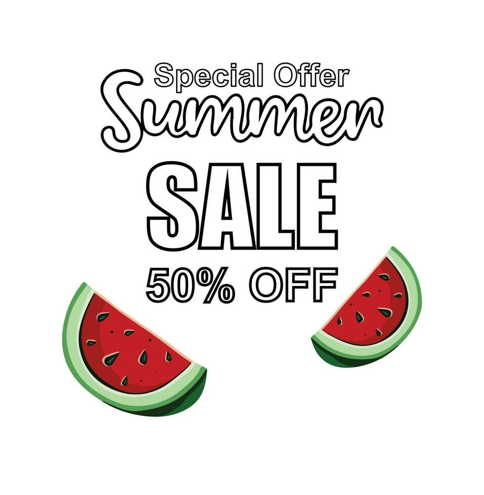 text, skön inskrift sommar vattenmelon försäljning, vektor illustration eps10
