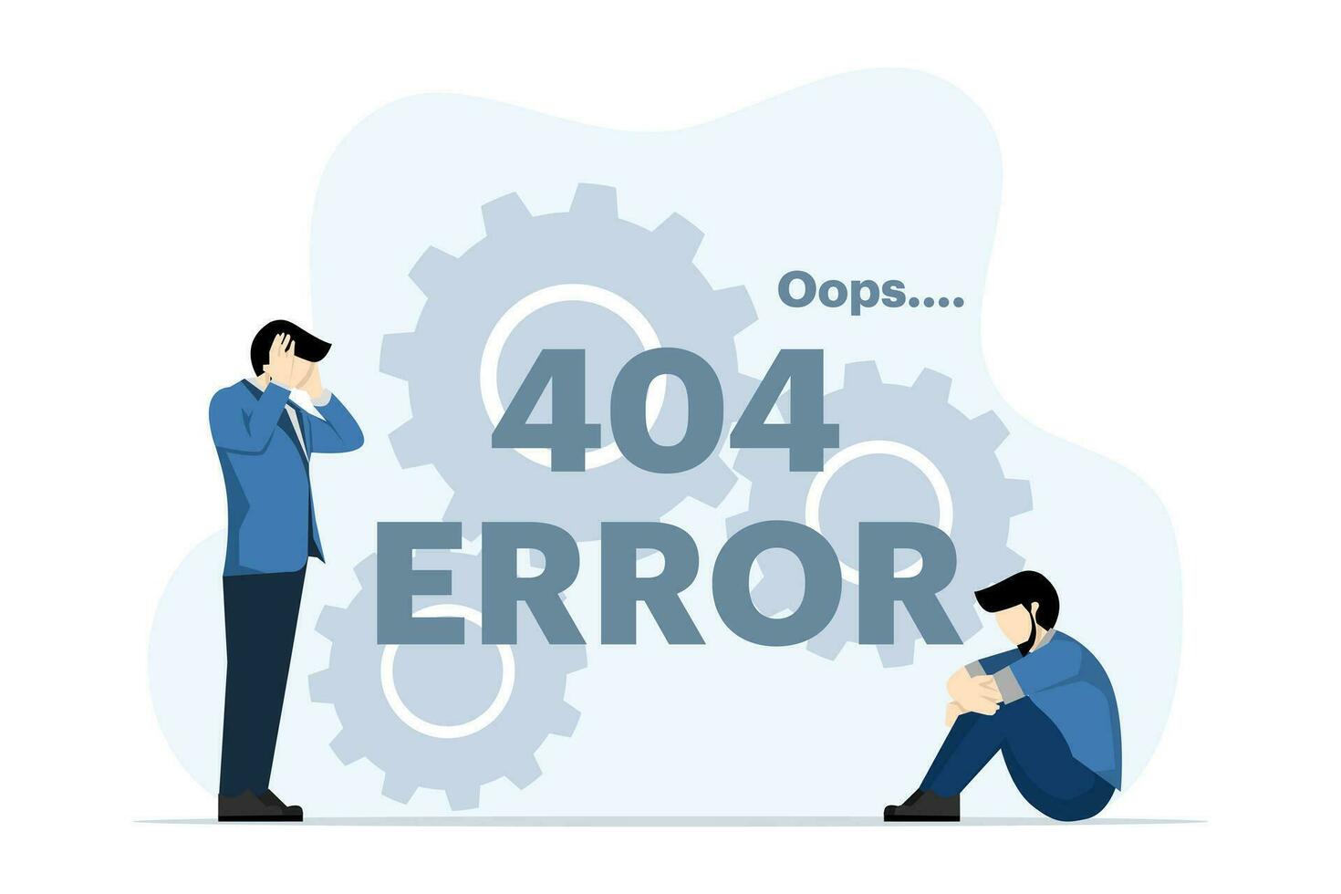 Konzept von 404 Error Seite oder Datei nicht gefunden. Webseite Instandhaltung Fehler, Netz Seite unter Konstruktion, zum Netz Buchseite, Banner, Präsentation, Sozial Medien, dokumentieren, Karte, Poster, eben Vektor Illustration.