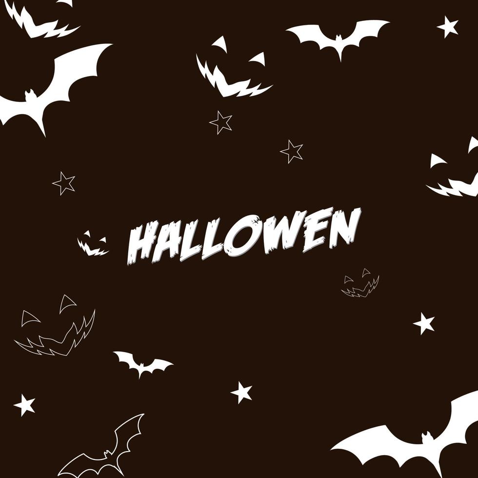 Fröhlicher Halloween-Banner oder Partyeinladungshintergrund mit Nachtwolken und Kürbissen im Papierschnittstil. Vektor-Illustration. Vollmond am Himmel, Spinnennetz und fliegende Fledermäuse. Platz für Text vektor