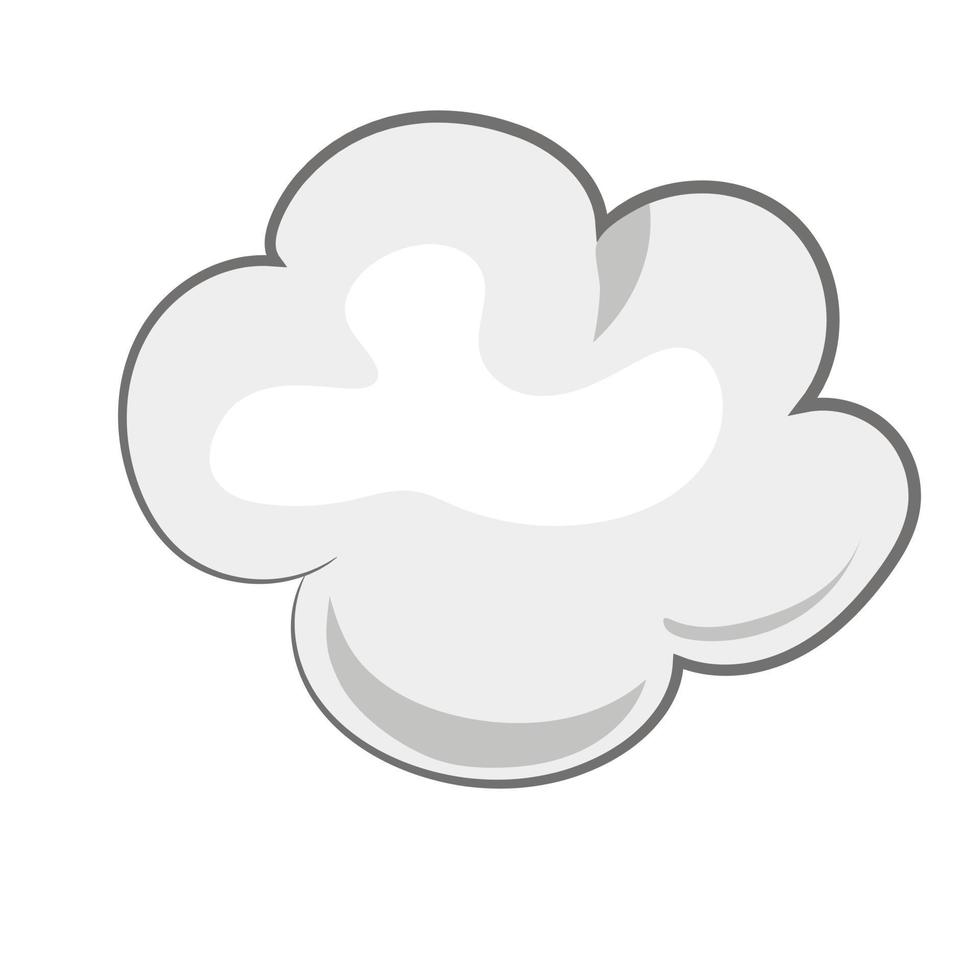 niedliche weiße Wolke isoliert auf weißem Hintergrund. Cartoon-Vektor-Illustration. vektor