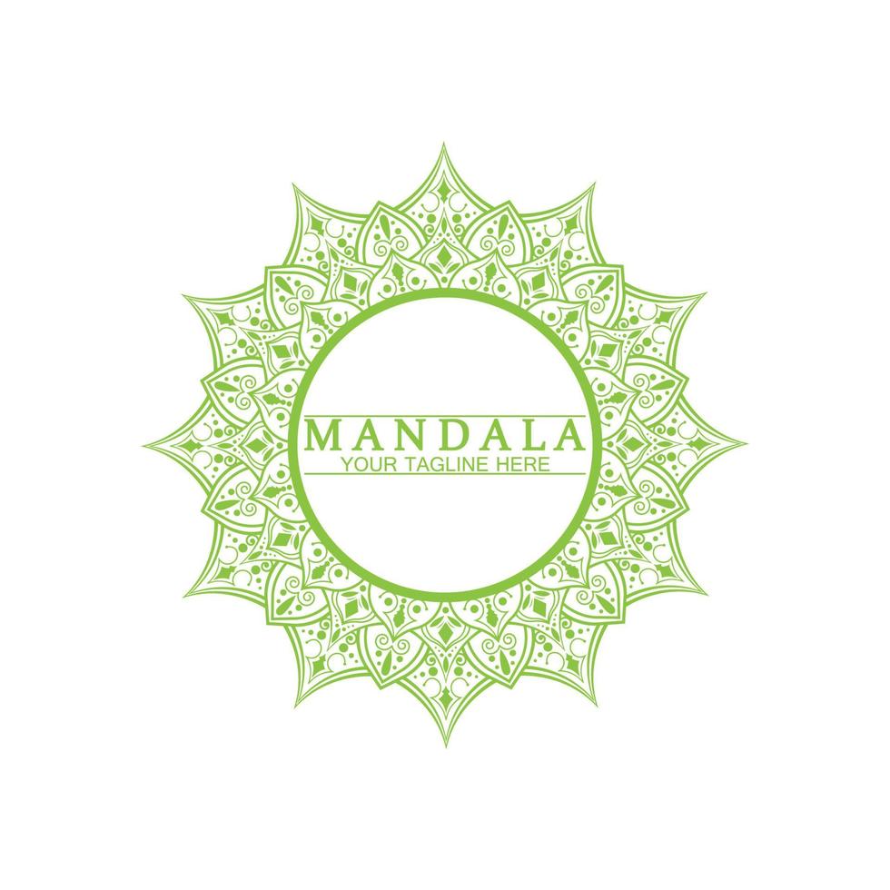 Kreismuster Blütenblatt Blume Mandala Vektor Logo Vorlage Illustration. bunte Vorlage für spirituellen Rückzug oder Yoga-Studio, dekorative Visitenkarten, Vintage-Luxus, dekorative Dekoration