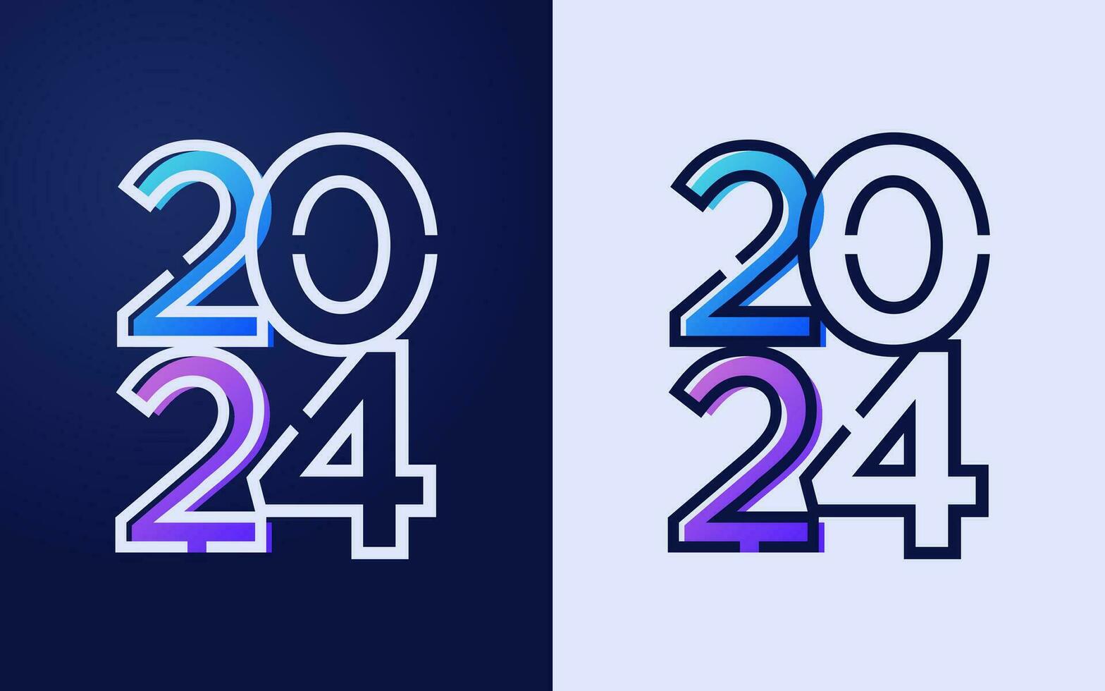 modern Vektor Grafik von 2024 Logo glücklich Neu Jahr, Text 2024 Vorlage Vektor editierbar und der Größe veränderbar eps 10