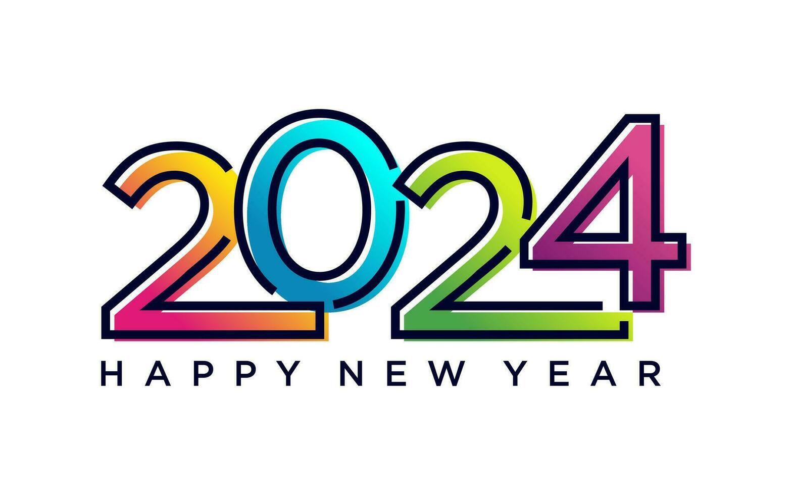 modern vektor grafisk av 2024 logotyp Lycklig ny år, text 2024 mall vektor redigerbar och resizable eps 10