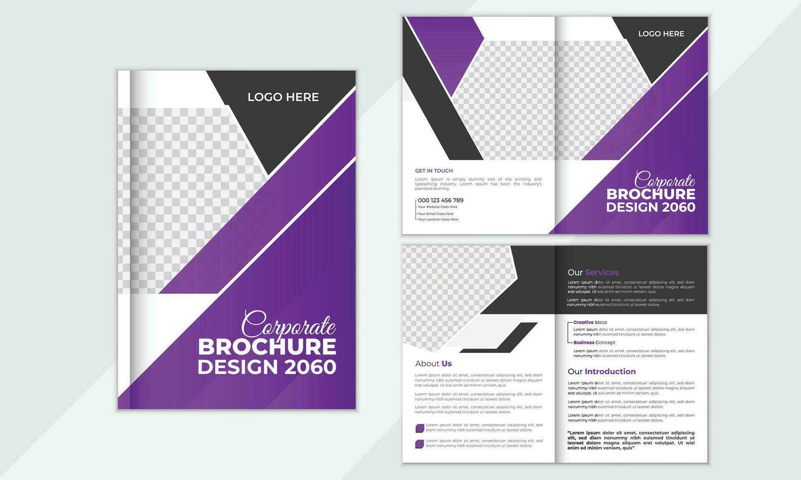 företag bi vika ihop företag broschyr omslag sida årlig Rapportera bok omslag företags- företag profil design mall. vektor