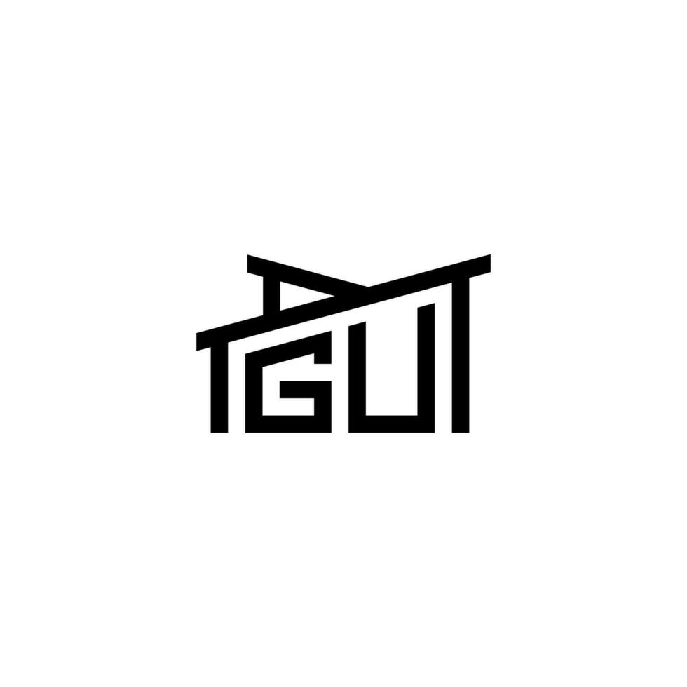 gu Initiale Brief im echt Nachlass Logo Konzept vektor