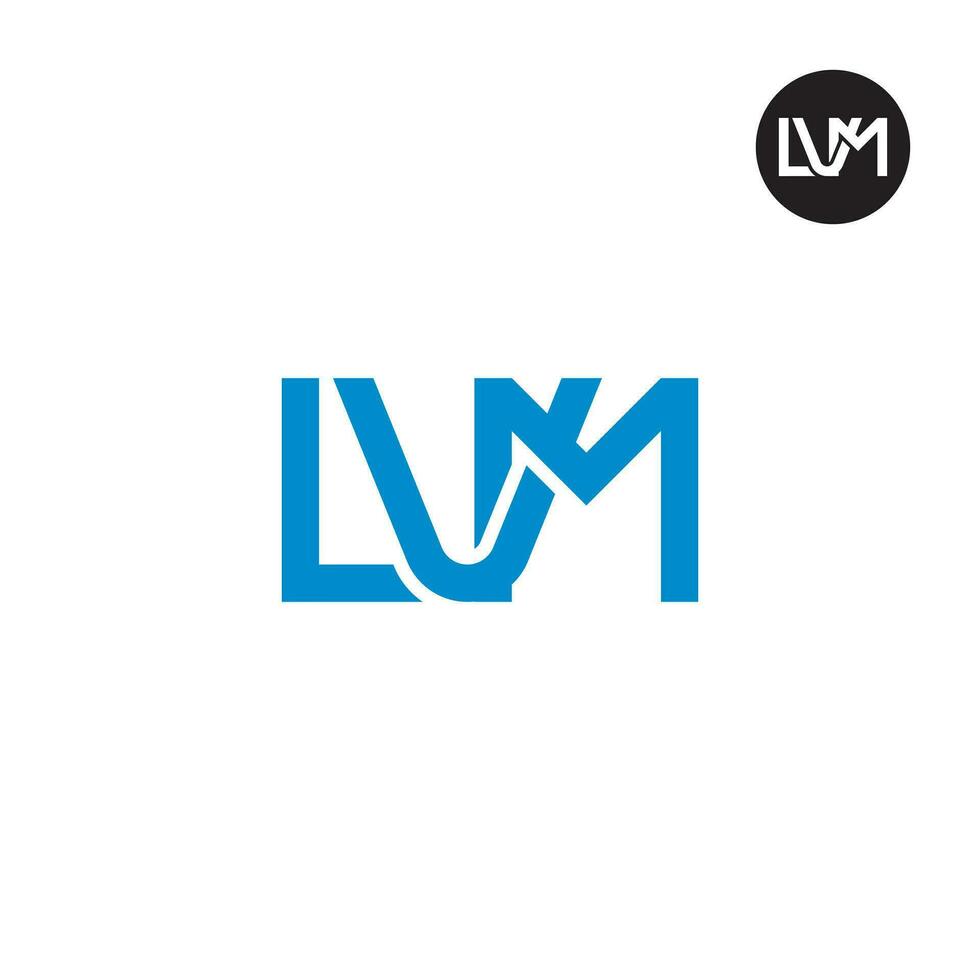 Brief lvm Monogramm Logo Design vektor